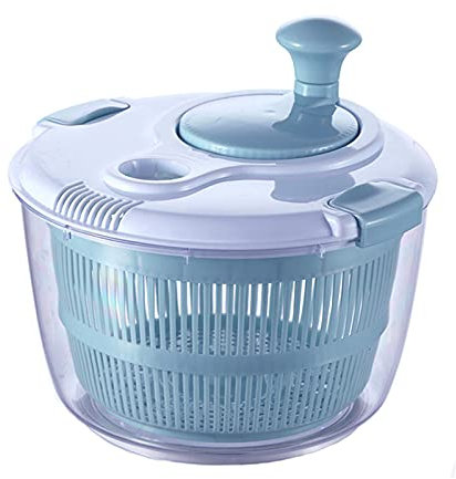 CASOTA Mehrzweck-Salatschleuder-Trockner, große 5-Liter-Salat-Obst- und Gemüseschleuder mit Verschlussdeckel und Drehgriff for eine schnellere Zubereitung knuspriger Salate (Farbe: B, Größe: 4 l)