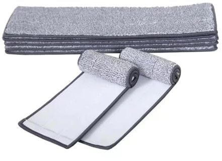Mobestech Adhesive Mop Head Replacement Pad 5 Pack Grey for Toilet Cleaning Great for Pet and Dirt Removal