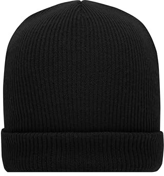 Myrtle Beach Winter Strick-Beanie - Angenehm weiche Beanie aus recyceltem Polyester | Farbe: black | Grösse: one size