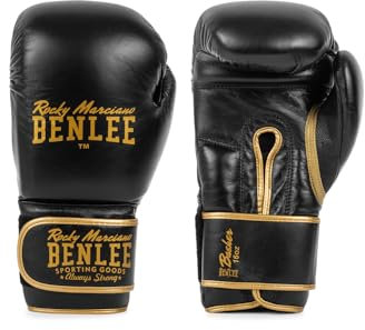 BENLEE Guanti da boxe in pelle BASHER nero/oro 20 oz