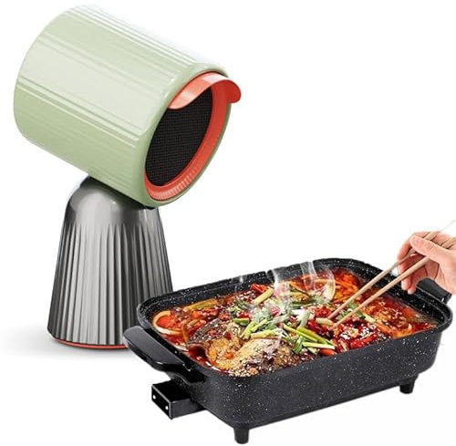 CYTBEK Desktop Range Hood, Indoor Kitchen Mini Fan Portable Range Hood with One-Button Start and Multi Filtration, Small Fan Kitchen Hood Exhaust Fan with Oil Extractor Filter and Vent green