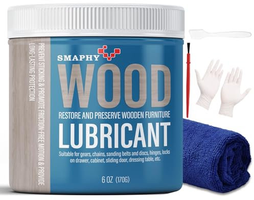 SMAPHY Wood Lubricant for Home Projects, Multi-Purpose Semi Paste Wax for Wood to Reduce Frictions of Drawer Slide, Door Hinge Lubricant for Preserving Furniture & Restoring Wooden Slide