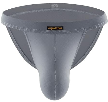 Mauro Kane Men's Briefs 3D Pouch Underwear Soft Breathable Sexy Low Rise Underpants Gray L