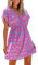 CUPSHE Strandkleid für Damen, lässig, V-Ausschnitt, kurzärmelig, elastische Taille, Badeanzug-Überwurf 2024, Strandbekleidung, Medium
