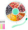 KUWUNG Snack Spinner, Snackbox mit Fächern, Snack Spinner Mit 6 kleinen Gabeln,Rotierende Aufbewahrung Kinder Melone Süßigkeiten Samen Organizer, Snack Aufbewahrungsbox mit Deckel,Snackteller kinder