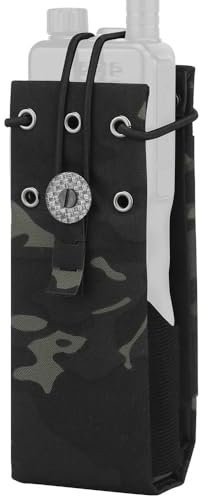 Peminkoo Tactical Molle Radio Walkie Talkie Pouch for MPU5 PRC163 152 148 Interphone Holster Military Waist Bag Airsoft Hunting Vest Gear (BCP)