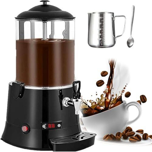 5l/10l Electric Machine Hot Chocolate Warmer (30℃-90℃),Commercial Hot Chocolate Maker, Chocolate Dispenser W/Led Display, for Heating Chocolate, Coffee, Milk, Tea, Juice,10L