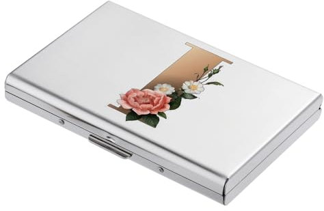 BONSYL® Porte Cartes de Crédit, Portefeuille Fin en Métal avec Blocage RFID, Design Tendance et Motifs Artistiques, pour Homme et Femme. (6 Cartes/Argent/I)