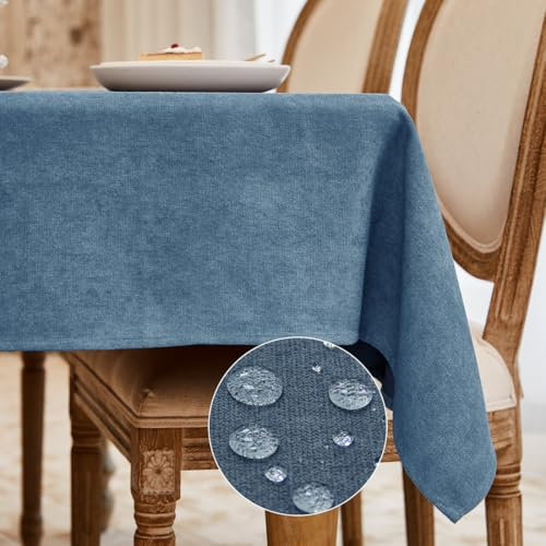 WAITER TREE Mantel Antimanchas Mantel Mesa Rectangular de Microterciopelo Manteles de Mesa Impermeable para Casa Comedor Cocina Exterior Navidad Fiestas Cumpleaños Mar de los Sargazos 140 x 240 cm