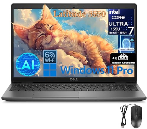 Dell Latitude 5550 15 5000 15.6 FHD Business AI Laptop Computer, Intel 12-Core Ultra 5 135U (Beat i7-1355U), 64GB DDR5 RAM, 1TB SSD, WiFi 6, BT 5.3, Backlit KB, FR, Thunderbolt 4, Windows 11 Pro