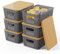 Shrivee 6er-Set Aufbewahrungsbox mit Bambus Deckel, 5L Aufbewahrungskorb, Kunststoff Korb Aufbewahrung, Küchen Aufbewahrungsboxen für Regale, Schränke, Schränke und Zuhause (Dunkelgrau)