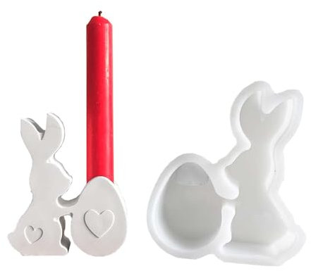 SVOCK Silikonformen Gießformen Hase, Giessform Silikon Kerzenhalter Ostern, Silikonform Osterhase Ostern Silikonform Ostereier Kerzenhalter, Silikonform Gießform Hase 3d Silikonform Kerzenständer
