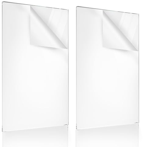ASelected 2 Pack A2 Clear Acrylic Plexiglass Sheets,2mm Transparent Perspex,Clear Acrylic Sheet,Plastic Sheet,Plexiglass Panels for Househld Decoration,Picture Frames,DIY Crafts,Painting Displays