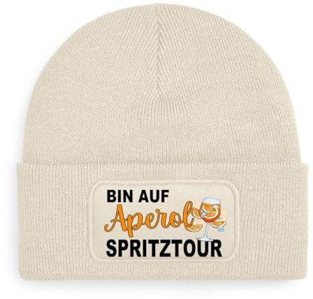 Print Deluxe Aperol Spritz Tour Mütze, Strickmütze, Wintermütze, Beanie, Wollmütze, Kappe | Unisex Soft Touch warm | One Size, Einheitsgröße dehnbar