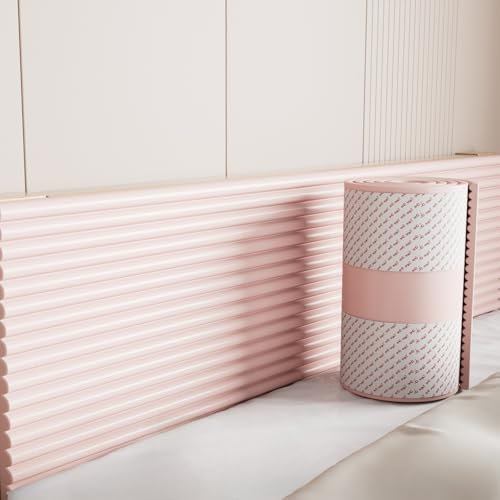 YHXAIQ Wandkissen, Kissen Panel Wand 1.2cm Dick, Wandpolster Selbstklebend, Polsterpaneel Wand, Anti-Collision Wandpaneele, Bett Kopfteil Gepolstert für Schlafzimmer, Wandschutz(Pink,40 cm x 2 m 1pc)