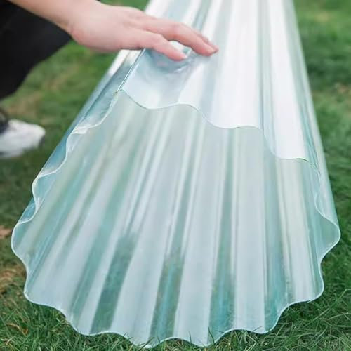 2,2mm Polycarbonat Wellplatten,Transparent Kurzrollen,UV-Beständige Dachplatten,Regendichte Tageslichtplatten,Isolierende Wandblech Dachbleche,für Carport-Gewächshäuser,1/2/4/6/8/10/15 Stück(1 Pcs,0.9