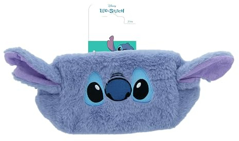 Disney Stitch – Trousse De Toilette Enfant Fausse Fourrure Ultra Douce – Format Idéal Voyage Et Bain – Fermeture Zippée Sécurisée – Rangement Produits Bébé – Design Stitch – Produit Officiel Disney