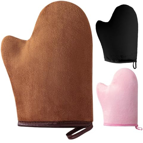 3Pcs Selbstbräunung Handschuh-Applikator, Doppelseitige Selbstbräunungshandschuhe Mit Daumen, Bräunungslotion Handschuhs, Waschbarer & Wiederverwendbarer Selbstbräunung Handschuh Für Frauen & Männer