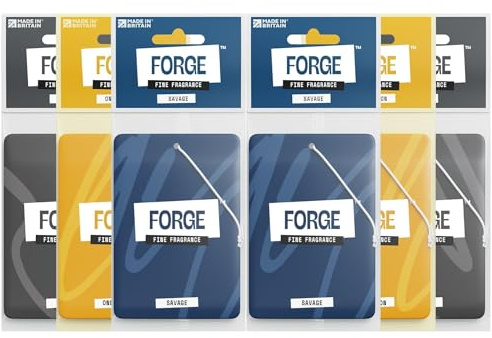 Car Air Fresheners for Men - Luxury Perfume Six Pack (Savage x 2, One Billion x 2, Ventus x 2) - Long-Lasting Scents & Odour Eliminators - Premium Hanging Auto Deodoriser for Fresh Smell - Made In UK