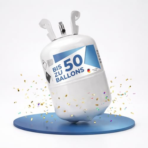 Magnum Ballongas [für 90 Luftballons]– Helium Balloon Gas für bis zu [90 Luftballons] – Ballongas - Helium Gasflasche klein inklusive STAHLMANN Informationsblatt