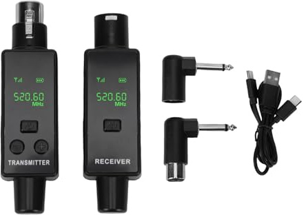 YUEHISY 2,4-GHz-Funkmikrofon-Sender-Empfänger, Wiederaufladbares Audio-XLR-Mikrofonsystem, 48-kHz-Plug-On-Adapter für Live-Tonaufnahmen (1 für 1)