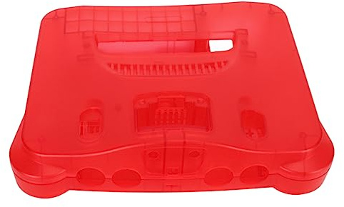 Pongnas Coque de Remplacement pour Console de Jeu Rétro ABS pour N64, Coque Robuste en Rouge Transparent avec Outils d'installation Faciles (Rouge transparent)