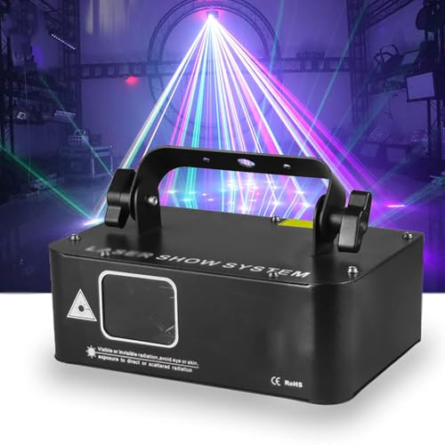 Disco Light Projector, 3D Animation Stage Light with DMX512, Sound Activated RGB Beam Projector for Parties, Clubs, Weddings