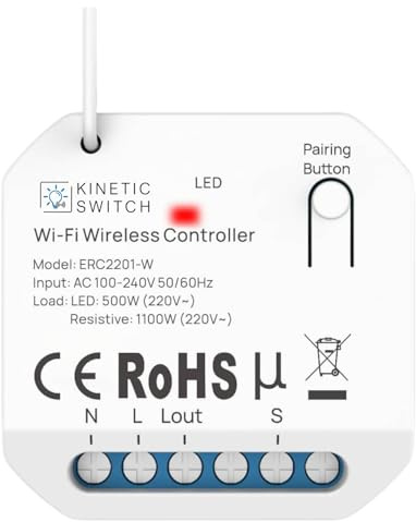 Kinetic Switch Funk-Empfänger smart (Tuya) zur Steuerung & Erweiterung (1- Kanal 230V)