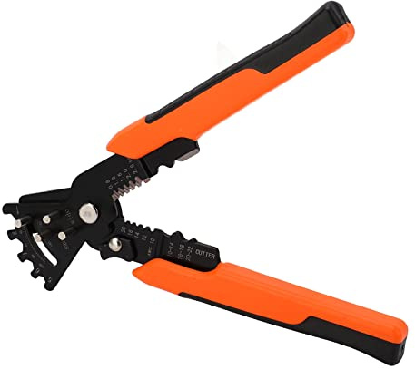 ZDETGU Abisolierzange, Multifunktionale Elektrikerzange, Stahl, Ergonomischer Gummigriff Zum Schneiden, Abisolieren, Crimpen, Schraubenschlüssel
