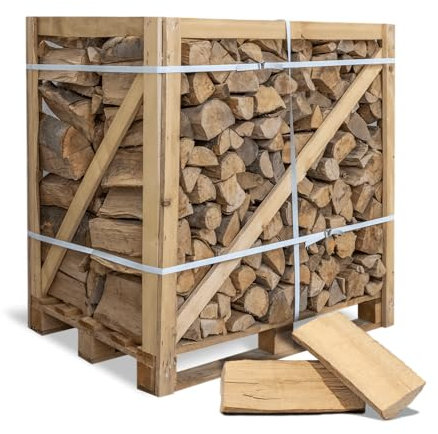 Paligo Heizfuxx - Leña para chimenea, hoguera, barbacoa, estufa, ahumador, madera de haya seca, lista para ser quemada, haya de 33 cm, 1 metro cúbico / 1 palet