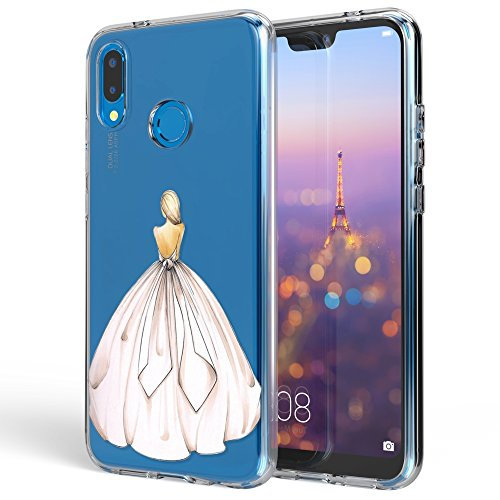 NALIA Custodia compatibile con Huawei P20 Lite, Cover Protezione Silicone Trasparente Sottile Case, Gomma Morbido Cellulare Ultra-Slim Protettiva Telefono Bumper Guscio, Designs:Princess Pink Rosa