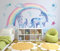 Keshj Kinderzimmer Hintergrund 3D Wallpaper Wandbilder Niedlich Schönen Regenbogen Einhorn Tapete Wohnzimmer-120Cmx100Cm