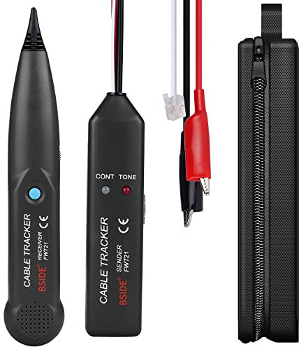 BSIDE FWT21 Telephone Wire Tracker RJ11 Cable Tracer Tester Line Finder Tone Generator Continuity Checking with Carrying Bag