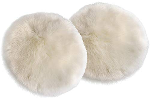 SM SunniMix 2pcs kuschelig Hocker Bezug Schutzbezug Sitzkissen Bezug für Rundhocker, Bettkissen, Durchmesser 33cm