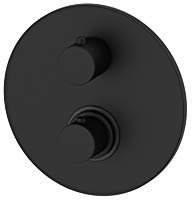 Paffoni LIQ018NO Miscelatore termostatico incasso con Piastra in metallo diametro mm.200 con 2 Uscite serie LIGHT nero opaco