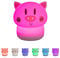 hellum LED Nachtlicht Schwein, Kinder Tischlampe mit Touch, Beleuchtung in mehreren Farben, Silikon Soft Touch, 524277
