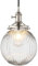 Yosoan Vintage Edison Switch Pendant Light Fiting with Ribbed Globe Glass Shade, Industrial Pendant Light Fitting Chandelier for Kitchen Dining Room Bedroom Restaurant (Brushed)