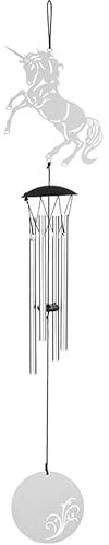 Backbayia Edelstahl Rohre Windspiel Klangspiel Windchime Dekoration für Haus, Garten, Balkon (Einhorn)