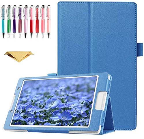 QYiD Custodia per Kindle Fire 7 2017/2015, Ultra Sottile e Leggero Custodia Supporto con Auto Sleep/Wake Feature per Fire 7 (7th Generation, 2017 & 5th Generation, 2015), Azzurro