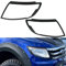JHCHAN Scheinwerferabdeckung für Ford Ranger Wildtrak Raptor 2012 2013 2014 T6 XL XLT Limited Platinum Tremor MK1 (2012-2014 Scheinwerferabdeckung)