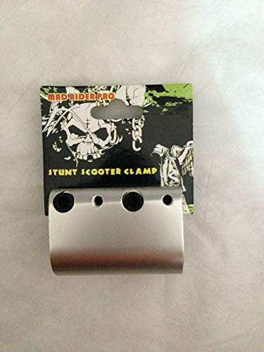 toysrex Stunt Scooter Clamps 4 BOLTS WITH SHIM, VERY STRONG BUILD (silver)