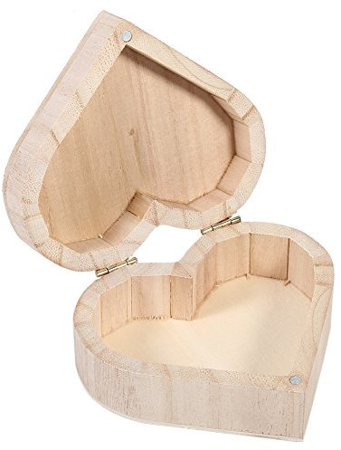 Alvinlite Herz Box aus Holz, kleine holzkiste mit deckel, Holzschachtel in Herzform mit Magnetverschluss, Holzbox Schmuckkästchen, Klein Geschenkbox Holz, 10 x 9 x 4.2 cm