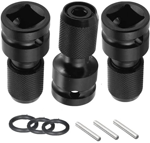 3 Pack Impact Adaptor 1/2 Square Drive to 1/4 Hex Shank Socket Adapter Quick Release Chuck Converter for Impact Ratchet Wrench and Screwdriver Bit Holding Socket
