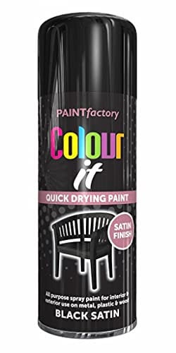 Paint Factory Colour It Quick Drying Spray Paint 400ML (1, Black Satin)