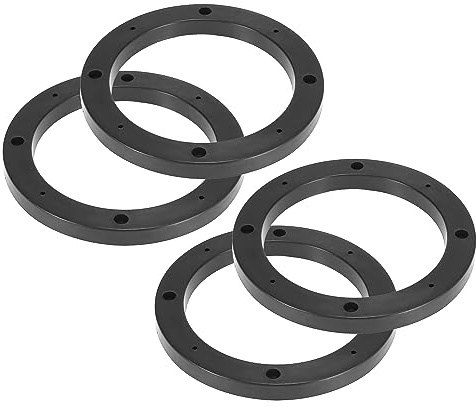 X AUTOHAUX 4pcs 5 Inch Car Speaker Spacer Adapter Bracket Ring Plastic | Black, Universal, 120mm ID, Hollow, for 5 Inch car speaker