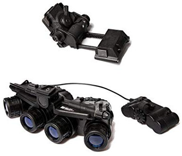 Hanlong Taktische Jagd-Attrappe Nachtsichtbrille GPNVG 18 & Kunststoff L4G24 NVG-Halterung für Airsoft (schwarz), Einheitsgröße