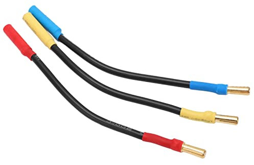 3-teiliges RC-Motorkabel, 4-mm-RC-Bananenstecker-Verlängerungskabel für RC-Autos, Boote, Flugzeuge und Andere Motor-ESC-Verbindungen Automodellzubehör Modellspielzeug