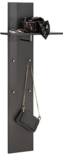 möbelando Garderobenpaneel Wandgarderobe Hängegarderobe Garderobe Flurmöbel Magione I Anthrazit Hochglanz