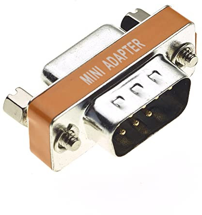 Keple 9 Pin Miniature Male to Female Null Modem Coupler Adapter Converter - Easy to use and install - for DB9 males to DB9 females - Brass body - Nickel plated - Corrosion resistant