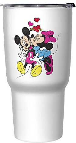Disney Mickey Minnie Love 27 oz Stainless Steel Insulated Travel Mug, 27 Ounce, Multicolored